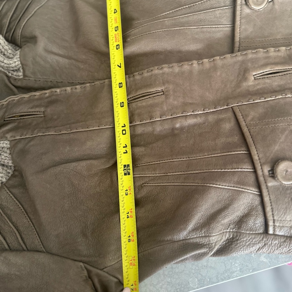 Mackage Brown Leather Jacket with Tan Accents size Small - Picture 11 of 11